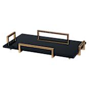 Uttermost Ettore 24" Wide Decorative Tray by Grace Feyock Antiqued Gold