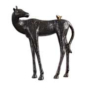 Uttermost Hello Friend 8 3/4 Inch Wide Iron Horse Statue by Matthew Williams Dark Brown