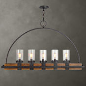 Uttermost Atwood 5 Light 51" Wide Linear Chandelier Multi-Colored