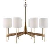 Uttermost Lautoka 8 Light 32" Wide Chandelier with Rattan Accents Brass