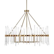 Uttermost Crystal 8 Light 39" Wide Ring Chandelier Brass