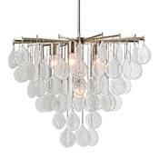 Uttermost Goccia 6 Light 29" Wide Crystal Multi Light Large Pendants Pendant Antique Bright Silver Leaf