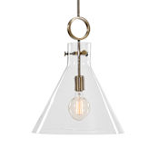 Uttermost Imbuto 15" Wide Shaded Single Pendant Full Sized Pendant Aged Brass