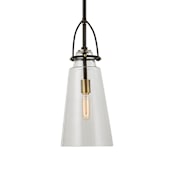 Uttermost Saugus 8" Wide Mini Pendant - Black / Brass Black / Brass