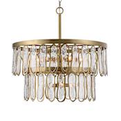 Uttermost Aurelie 9 Light 28" Wide Pendant Antique Brass