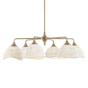 Uttermost Biddeford 6 Light 36" Wide Beaded Chandelier Brushed Matte Gold