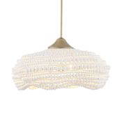 Uttermost Biddeford 5 Light 24" Wide Wood Pendant Brushed Matte Gold