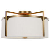 Uttermost Colfax 3 Light 21" Wide Semi-Flush Drum Ceiling Fixture Antique Brass
