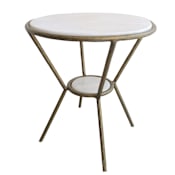Uttermost 23" Wide Iron and Marble End Table Antique Gold / Polished White