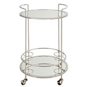 Uttermost 18" Wide MDF and Steel Bar Cart Silver