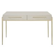 Uttermost 48" MDF and Metal 2 Drawer Writing Desk Gold / White