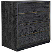 Uttermost Besos 32" Wide 4 Drawer Oak Cabinet Brass / Dark Walnut