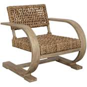 Uttermost Rehema 30" Wide Hardwood Framed Accent Chair Driftwood Gray / Natural