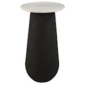 Uttermost Total Eclipse 14" Wide Marble and Porcelain Accent Table Matte Black