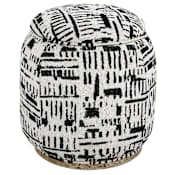 Uttermost Dialogue 18" Wide Fabric Accent Stool Black / White
