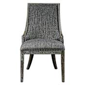 Uttermost Aidrian 39" x 19" Solid Wood Side Chair Charcoal Grey