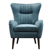 Uttermost Dax 29 Inch Wide Wood Frame Accent Chair with Fabric Upholstery by Jim Parsons Teal Velvet