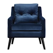 Uttermost O'Brien 28 Inch Wide Wood Frame Accent Chair with Fabric Upholstery by Jim Parsons Blue Velvet