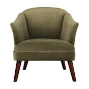 Uttermost Conroy 30 1/2 Inch Wide Wood Frame Accent Chair with Fabric Upholstery by Jim Parsons Olive Velvet