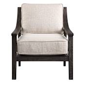 Uttermost Lyle 27 1/4 Inch Wide Wood Frame Accent Chair with Fabric Upholstery by Matthew Williams Neutral / Walnut