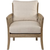 Uttermost Encore 28-3/4" Wide Rubber Wood Framed Dual Arm Accent Chair Beige