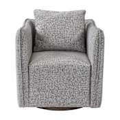 Uttermost Corben 29" Wide Shelter Arm Wood Frame Swivel Accent Chair with Loose Back Pillow Natural Stone