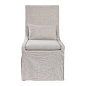Uttermost Coley 23" Wide Modern Linen Slip-Covered Wood Frame Armless Chair Off White