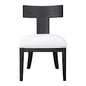 Uttermost Idris 21" Wide Klismos Style Chair with Slubbed Fabric Upholstery by Matthew Williams Charcoal Black