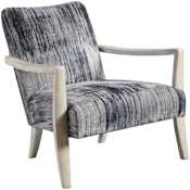 Uttermost Watercolor 31" Wide Rubberwood Framed Polyester Accent Chair Off-White / Gray / Blue