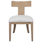 Uttermost Idris 21" Wide Oak Wood Framed Performance Fabric Chair White / Oak