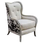 Uttermost Chalina Velvet Chair Wood and Linen