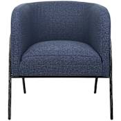 Uttermost Jacobsen 27" Wide Iron and Plywood Framed Barrel Arm Chair Aged Black