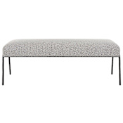 Uttermost Jacobsen 56" Wide Iron Framed Fabric Bench Gray