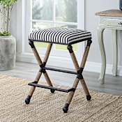 Uttermost Braddock 19" Wide Counter Stool Navy Blue / Cream