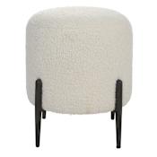 Uttermost Arles 16" Wide Faux Shearling Ottoman White