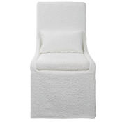 Uttermost Coley 23" Wide Fabric, Foam, Plywood, Rubberwood Table White