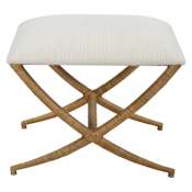 Uttermost Expedition 24" Wide Bench White / Woodtone