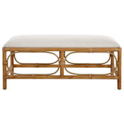 Uttermost Laguna 48" Wide Wood Framed Fabric Bench White