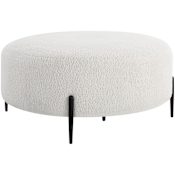 Uttermost Arles 40" Wide Standard Ottoman Satin Black / White