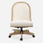 Uttermost Lithe 23" Wide Wood Framed Nylon, Polyester Swivel Office Chair Light Oak