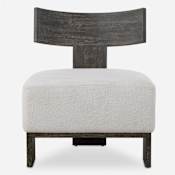 Uttermost Finlay 28" Wide Wood Framed Acrylic, Polyester Accent Chair Dark Walnut