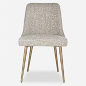 Uttermost Bramwell 21" Wide Metal Framed Polyester Dining Chair Gray