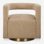 Uttermost Grounded 28" Wide Metal Framed Polyester Swivel Accent Chair Toast