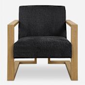 Uttermost Suspend 32" Wide Wood Framed Polyester Accent Chair Midnight Blue