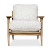 Uttermost Laid Back 30" Wide Wood Framed Polyester Accent Chair Natural