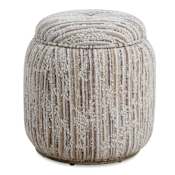 Uttermost Dialogue 18 Inch Wide Pouf Tan / Brown