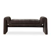 Uttermost Manson 60" Wide Polyester Bench Charcoal