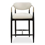 Uttermost Moxie 22" Wide Polyester Counter Stool Matte Black / Brushed Brass / Off White