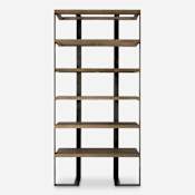 Uttermost Felix 44" Wide 5 Shelf Oak and Iron Display Shelf Black