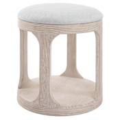 Uttermost Dennen 18" Wide Pine Accent Stool Off White / Oak